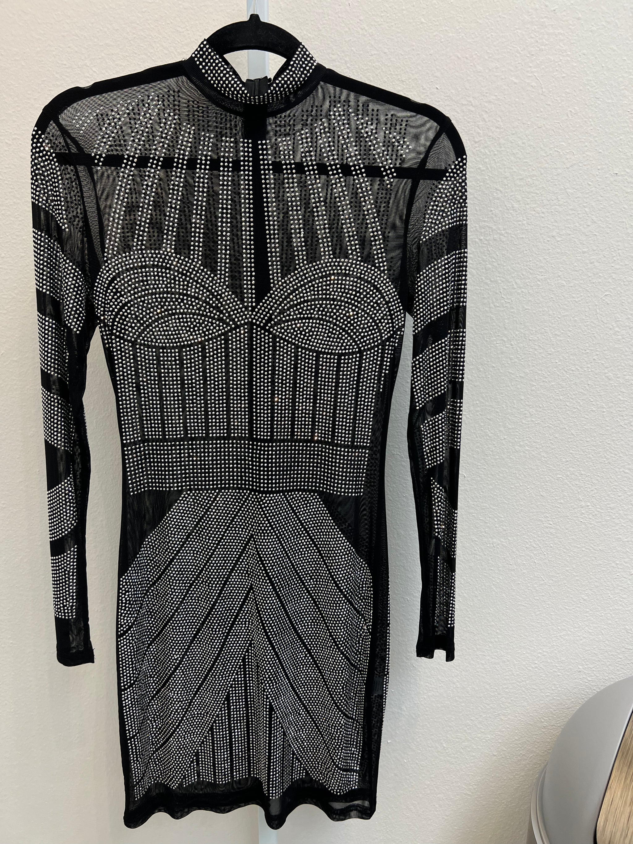 Black Studded long sleeve dress – Cielos Boutique